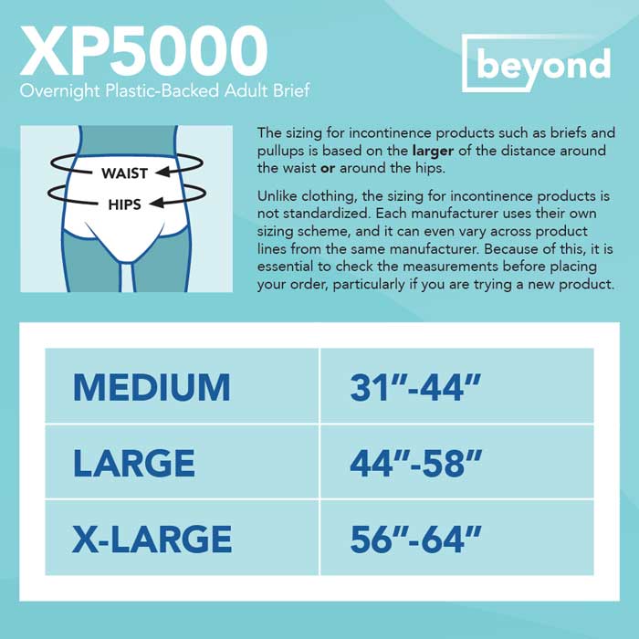 Beyond XP5000 Adult Diaper Brief for Incontinence
